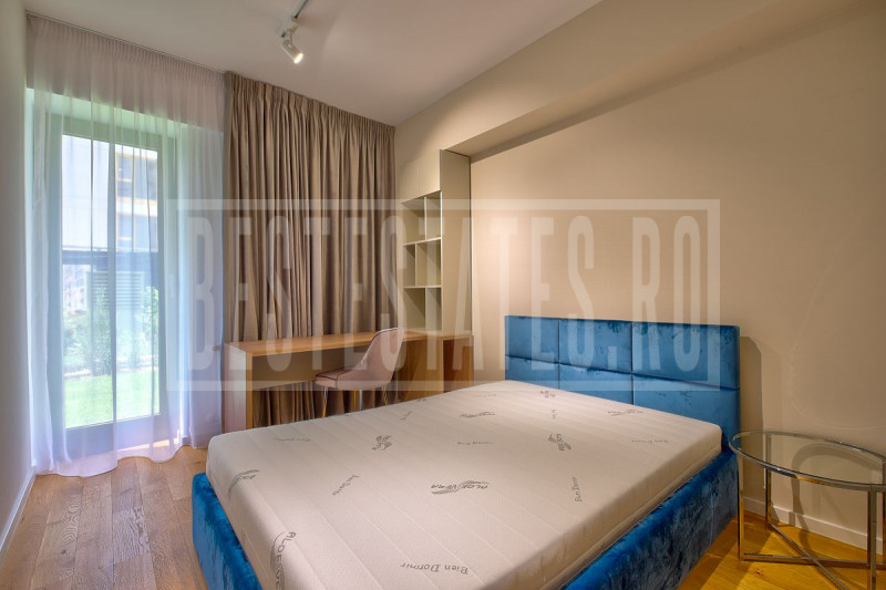 3 room, 2 bedroom luxury apartment with garden in northern Bucharest Aviatiei